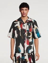 Short-Sleeve Shirt Watercolour Graffiti Print