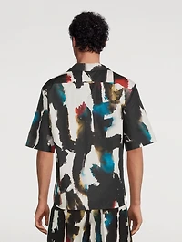 Short-Sleeve Shirt Watercolour Graffiti Print