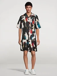 Short-Sleeve Shirt Watercolour Graffiti Print