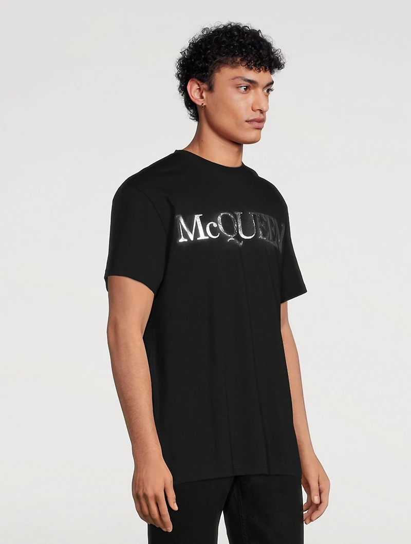 Cotton T-Shirt With Spray Logo