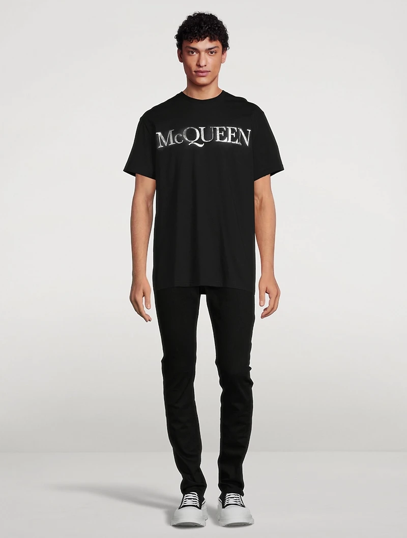 Cotton T-Shirt With Spray Logo