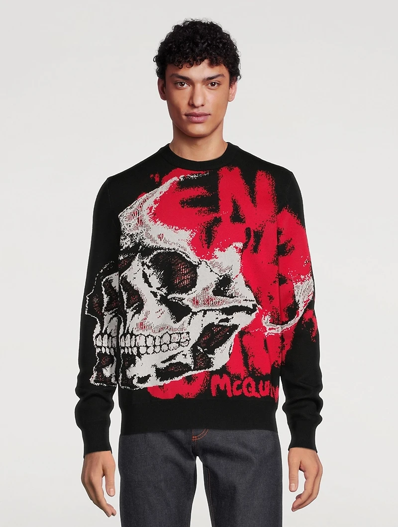 Skull Graffiti Wool-Blend Sweater