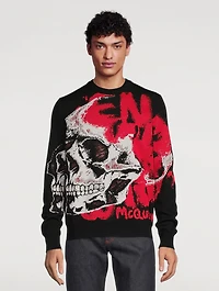 Skull Graffiti Wool-Blend Sweater