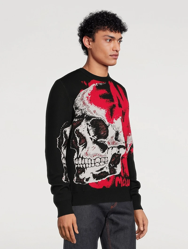 Skull Graffiti Wool-Blend Sweater
