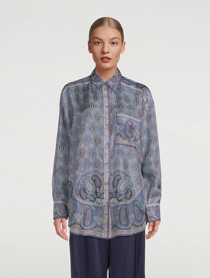 Vitali Silk Shirt Paisley Print