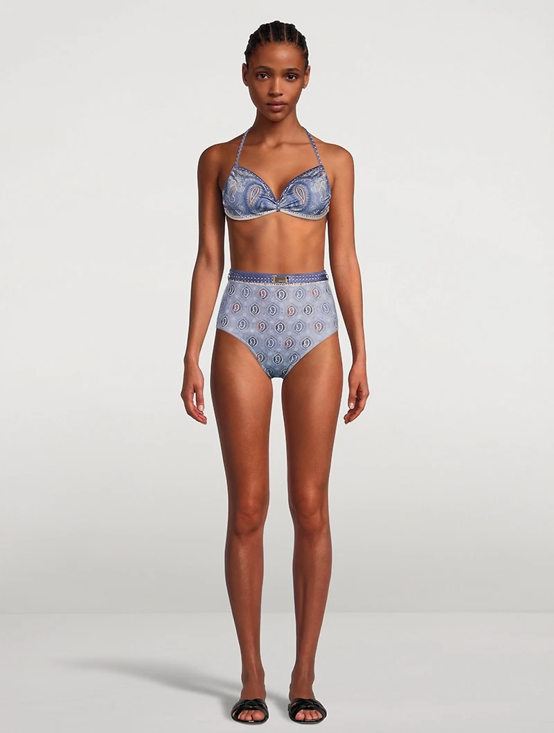 Vitali High-Waist Bikini Set Paisley Print
