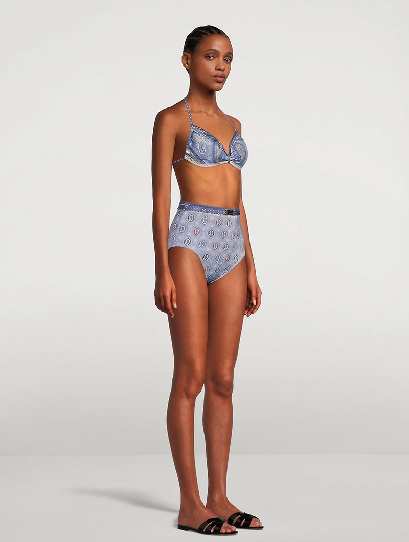 Vitali High-Waist Bikini Set Paisley Print