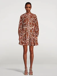 Tiggy Cotton Mini Dress Paisley Print