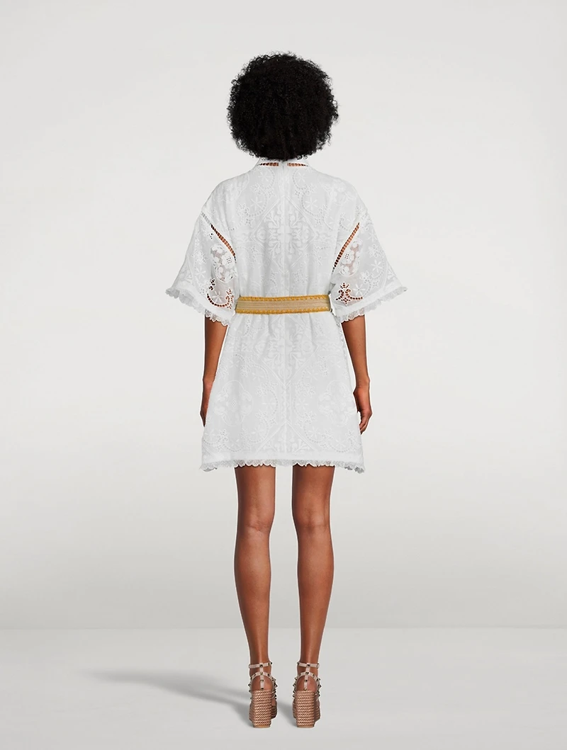 Laurel Belted Lace Shirt Dress