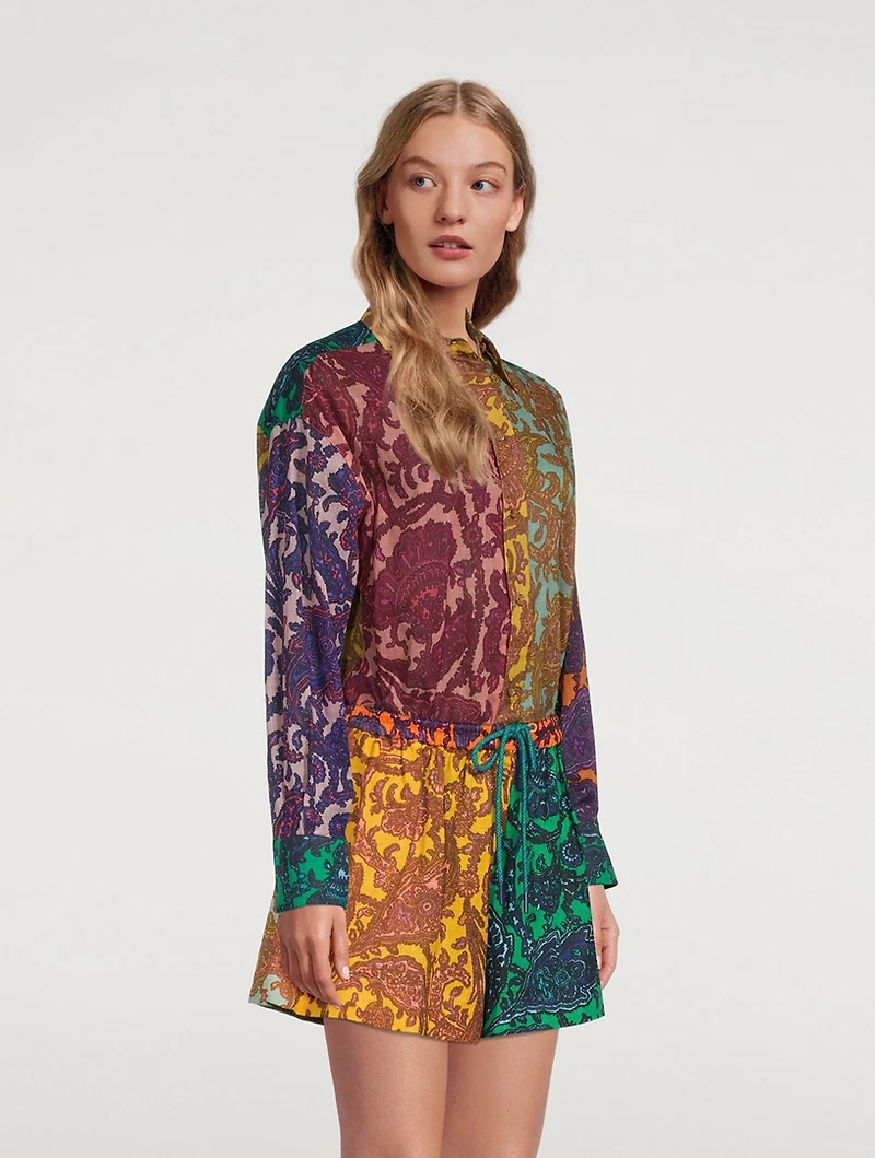 Tiggy Spliced Printed Shirt