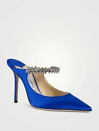 Bing 100 Satin Mules With Crystal Strap