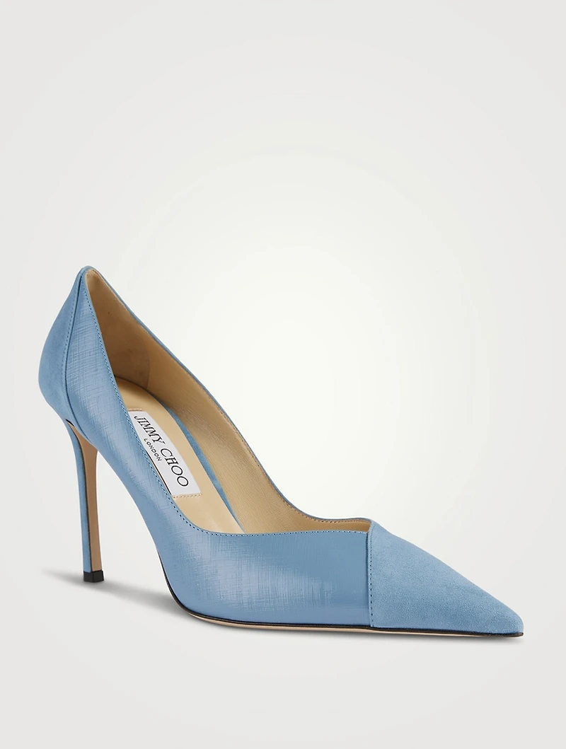 Cass Patent And Suede Pumps