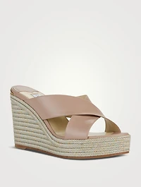 Dovina Leather Wedge Mules