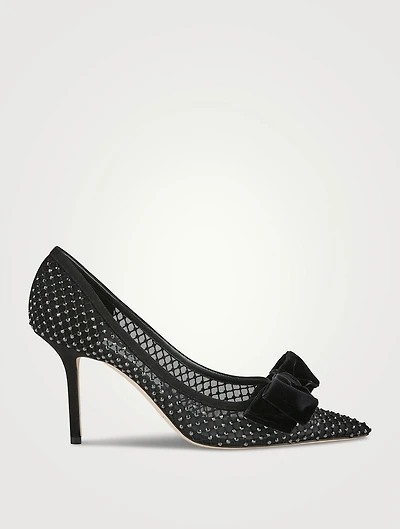 Love Crystal Mesh Pumps