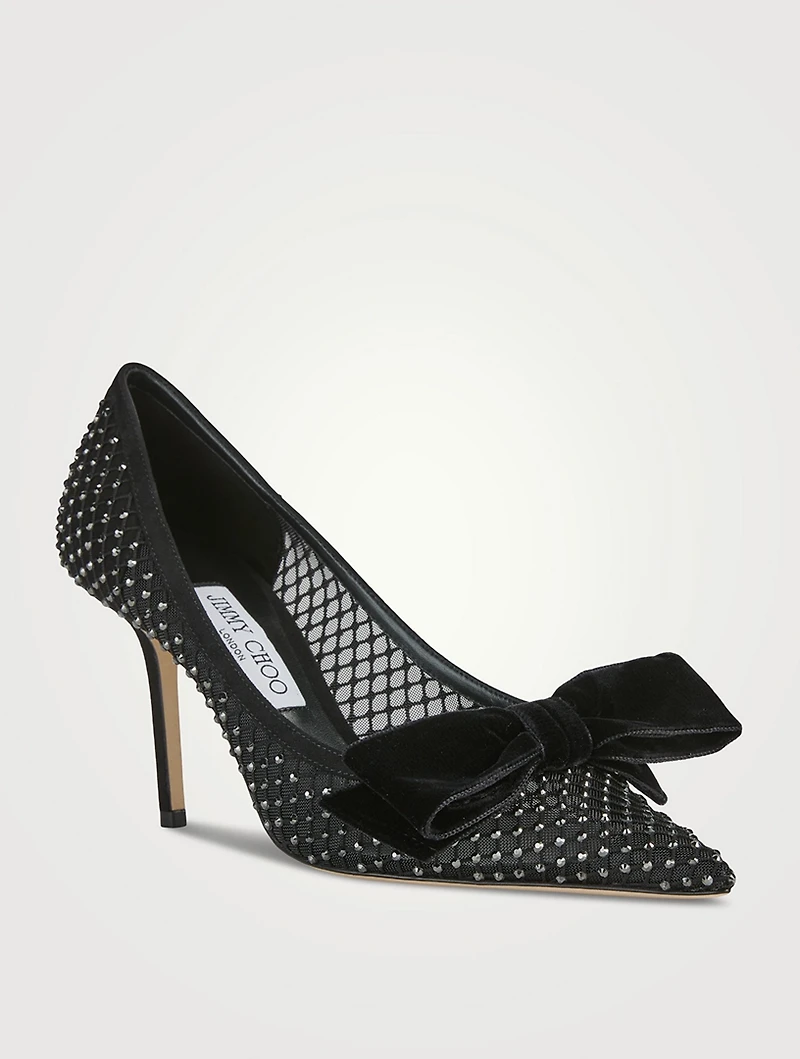 Love Crystal Mesh Pumps