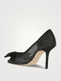 Love Crystal Mesh Pumps