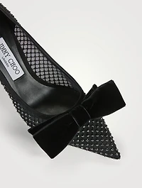 Love Crystal Mesh Pumps