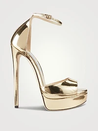 Max Metallic Leather Platform Sandals