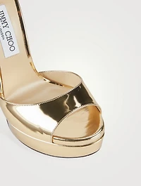 Max Metallic Leather Platform Sandals