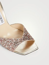 Saeda Glitter Pumps With Crystal Ankle Strap