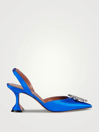 Begum Iridescent Leather Slingback Pumps
