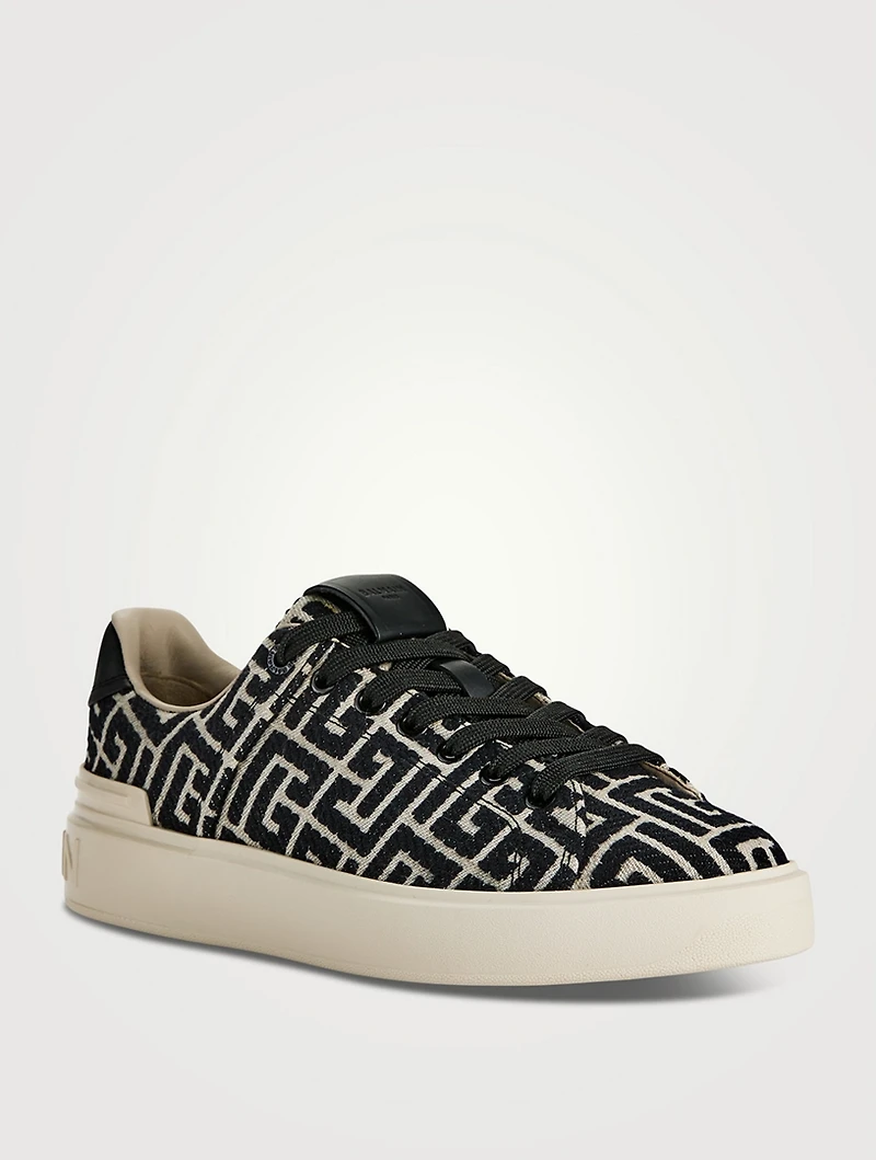 B-Court Monogram Jacquard Canvas Sneakers