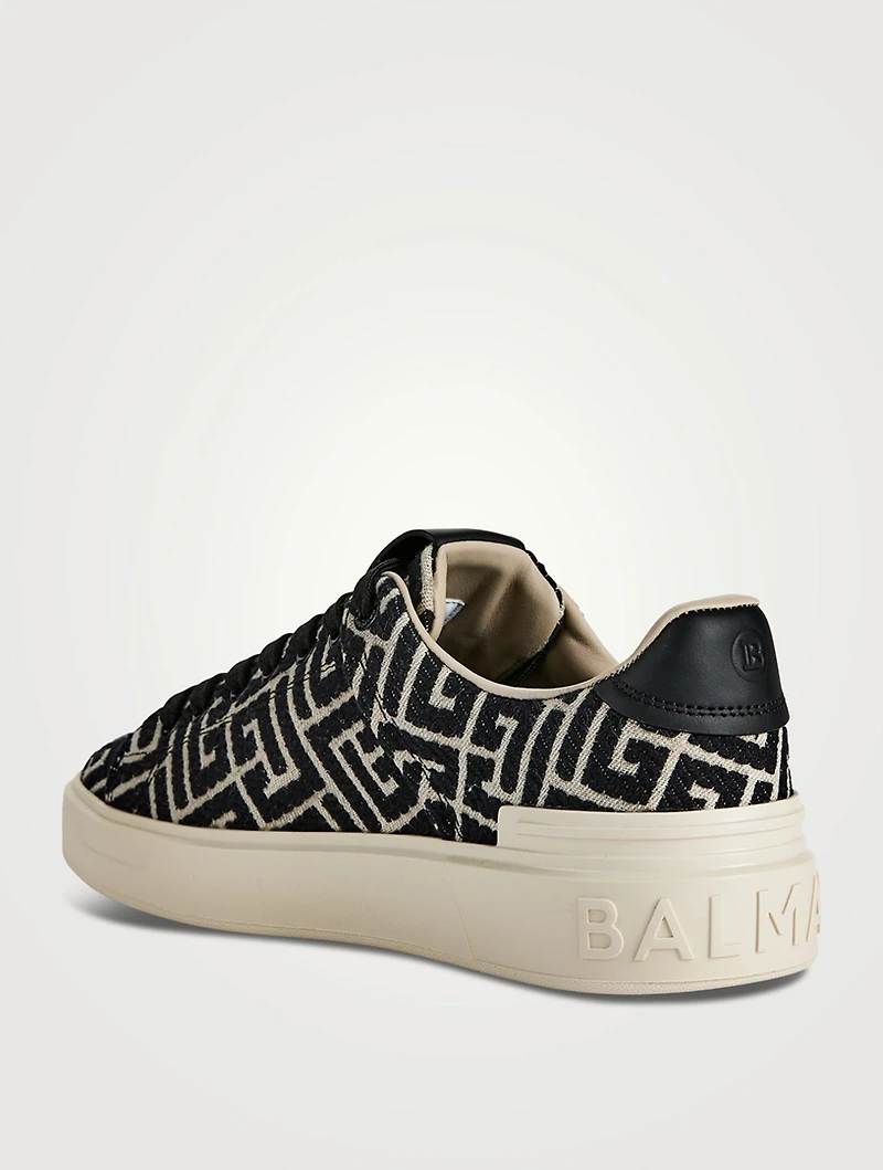 B-Court Monogram Jacquard Canvas Sneakers
