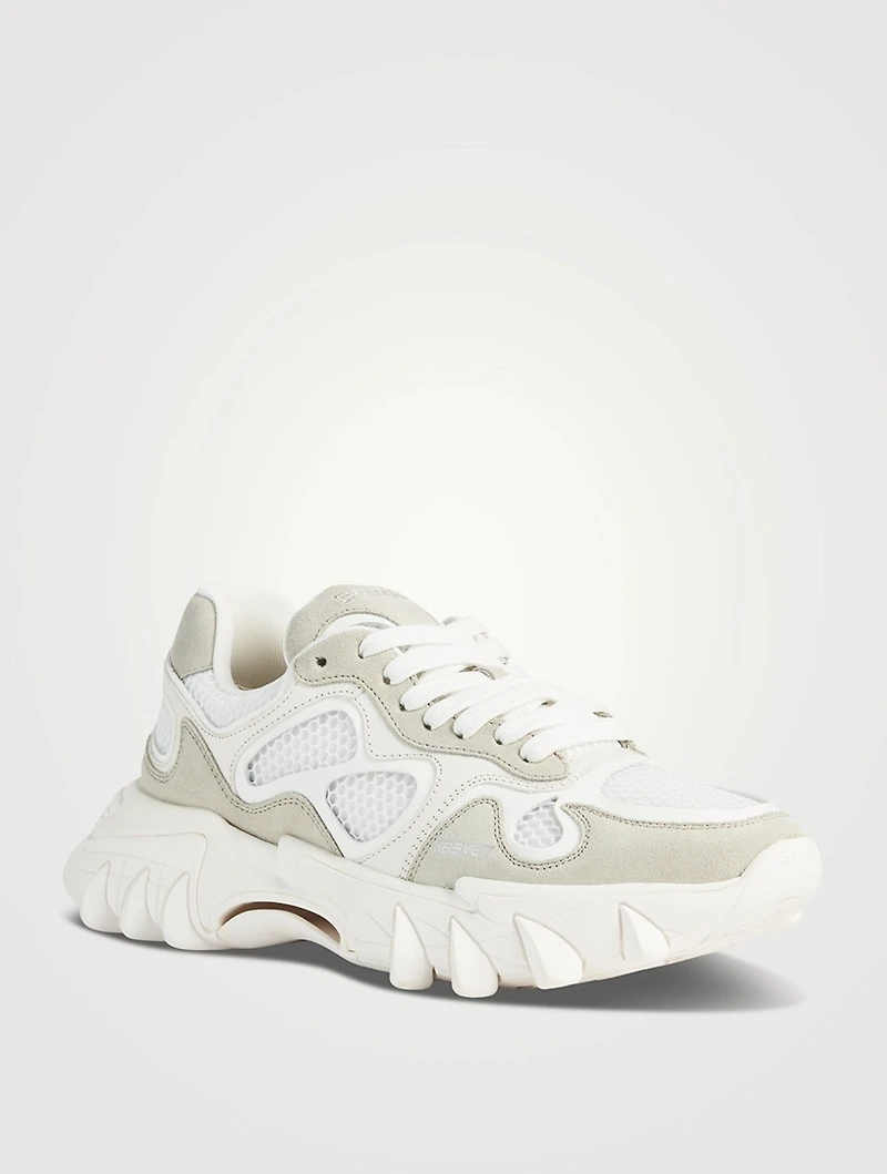 B-East Leather Suede And Mesh Sneakers