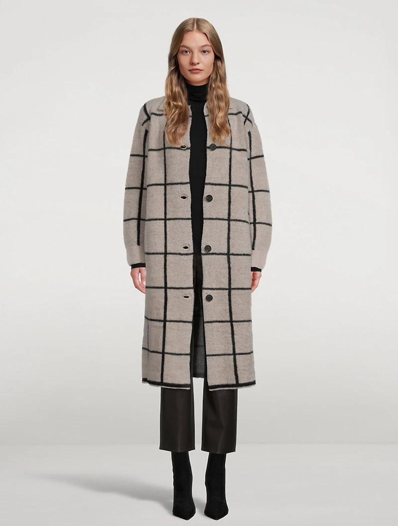 Elle Coat Check Print