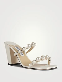 Amara Pearl-Embellished Leather Mules