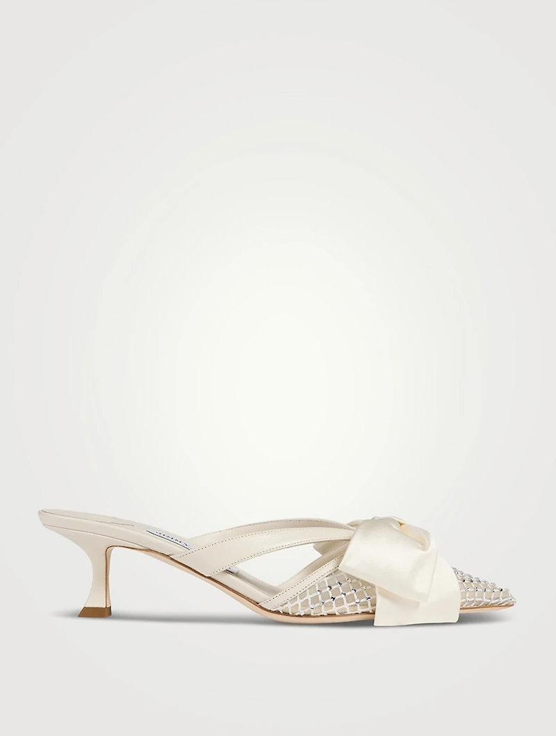 Flaca Leather And Mesh Mules