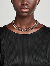 Crystal And Faux Pearl Choker Necklace