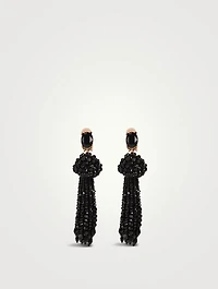 Beaded Tassel Clip-On Earrings