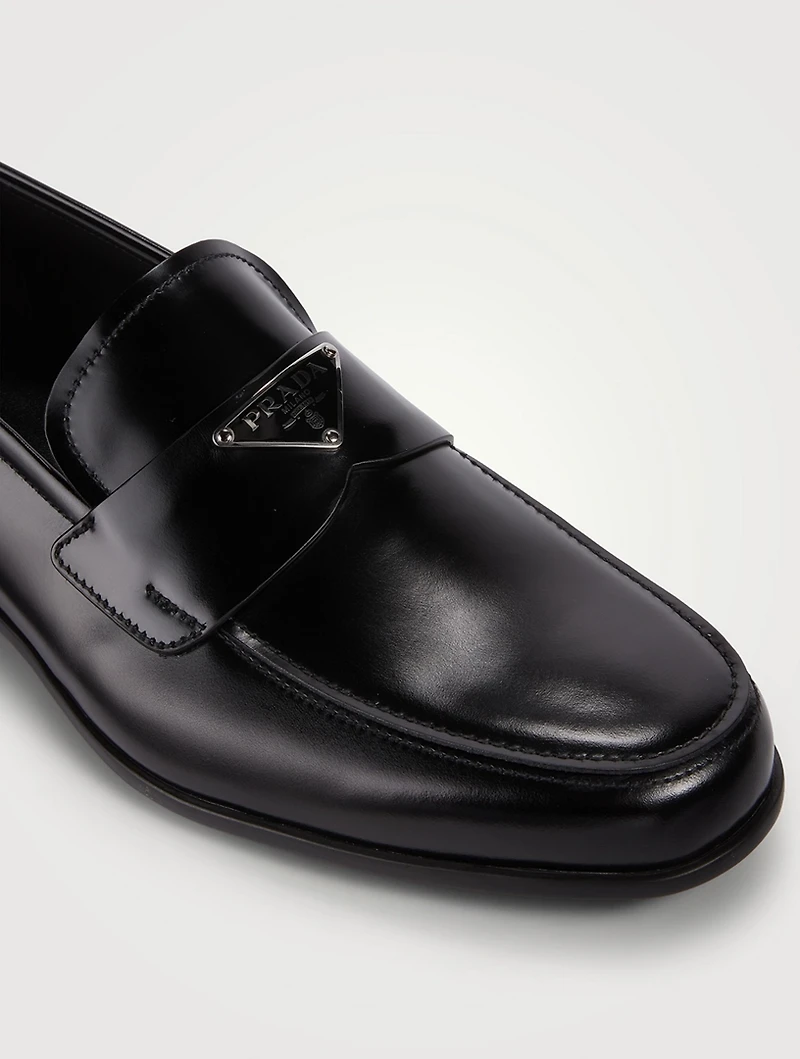 Brushed Leather Loafers