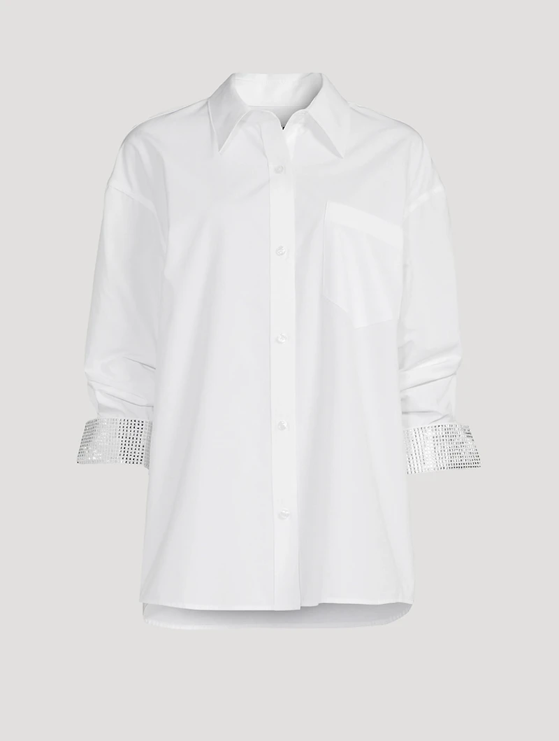 Poplin Shirt With Crystal Cuffs