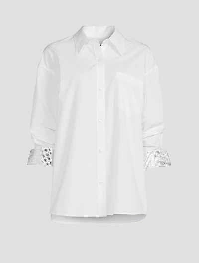Poplin Shirt With Crystal Cuffs