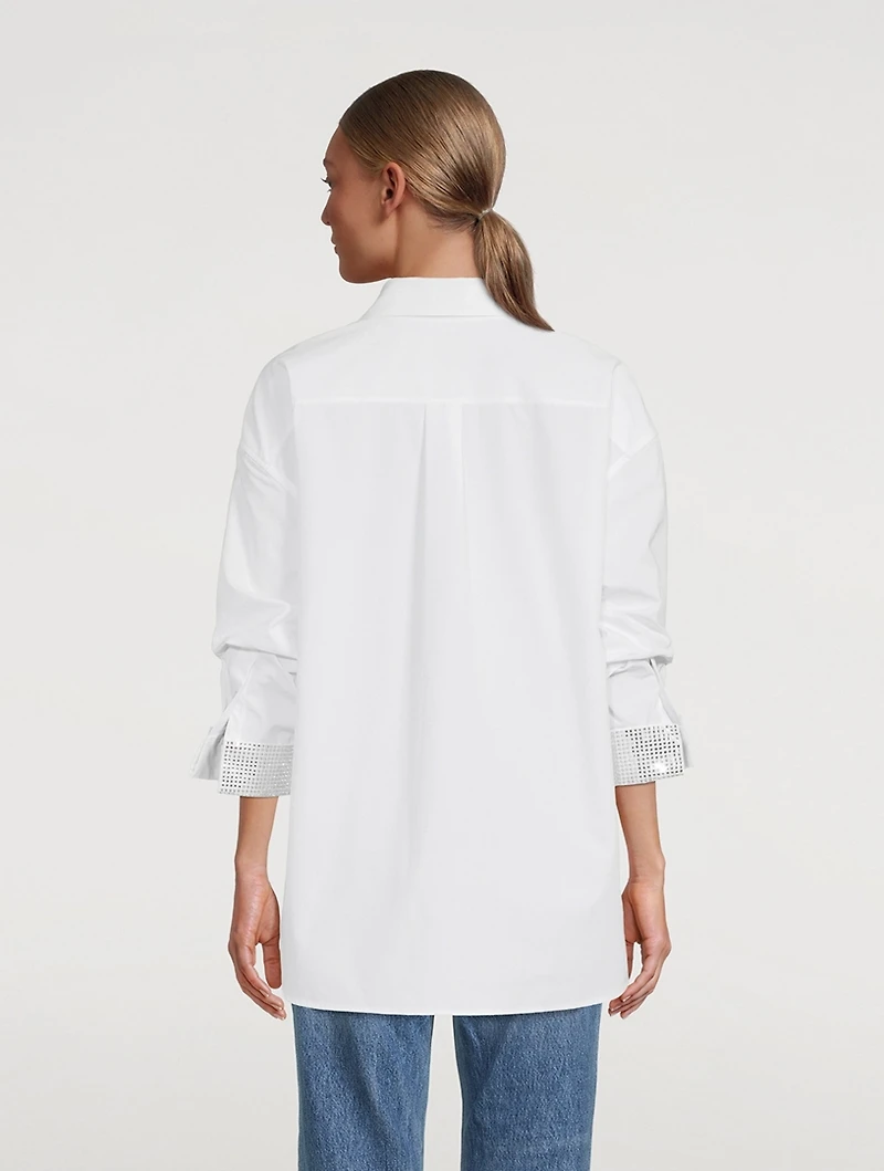Poplin Shirt With Crystal Cuffs