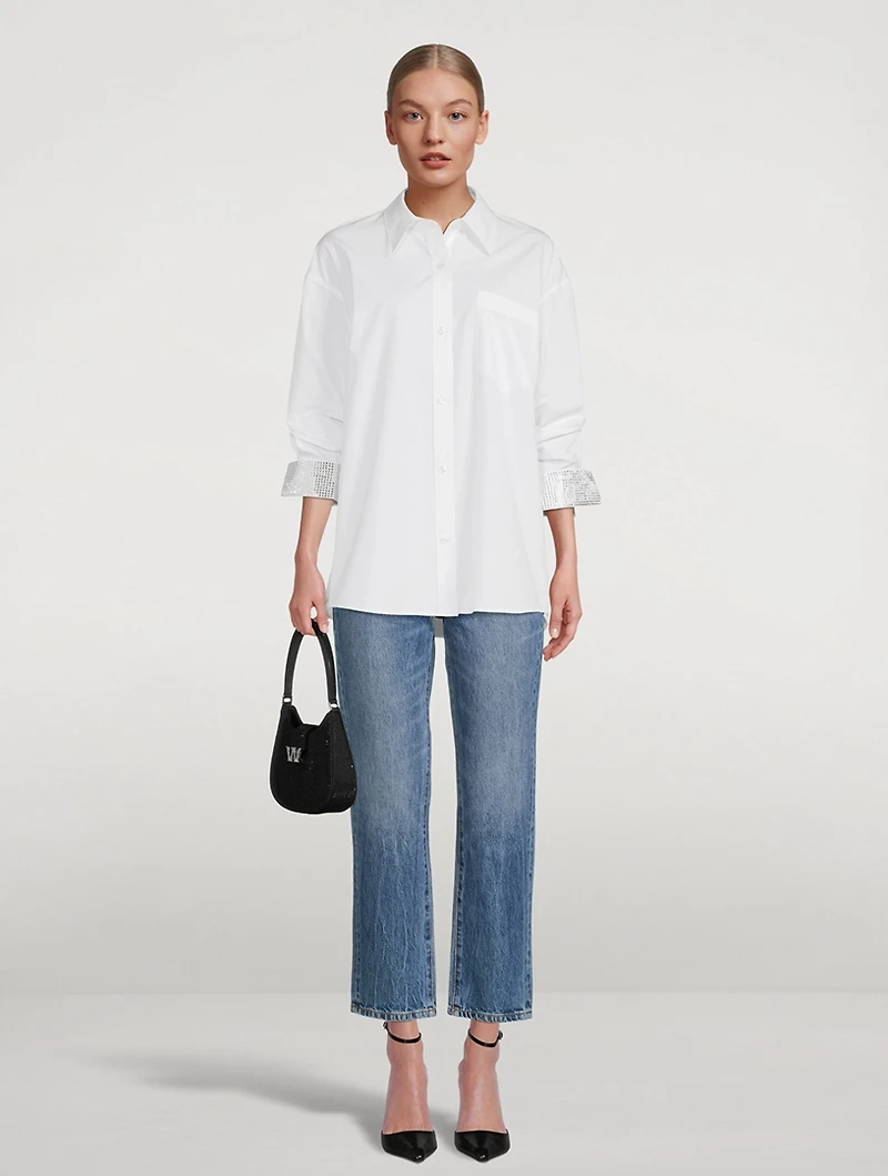 Poplin Shirt With Crystal Cuffs