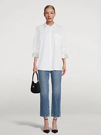 Poplin Shirt With Crystal Cuffs