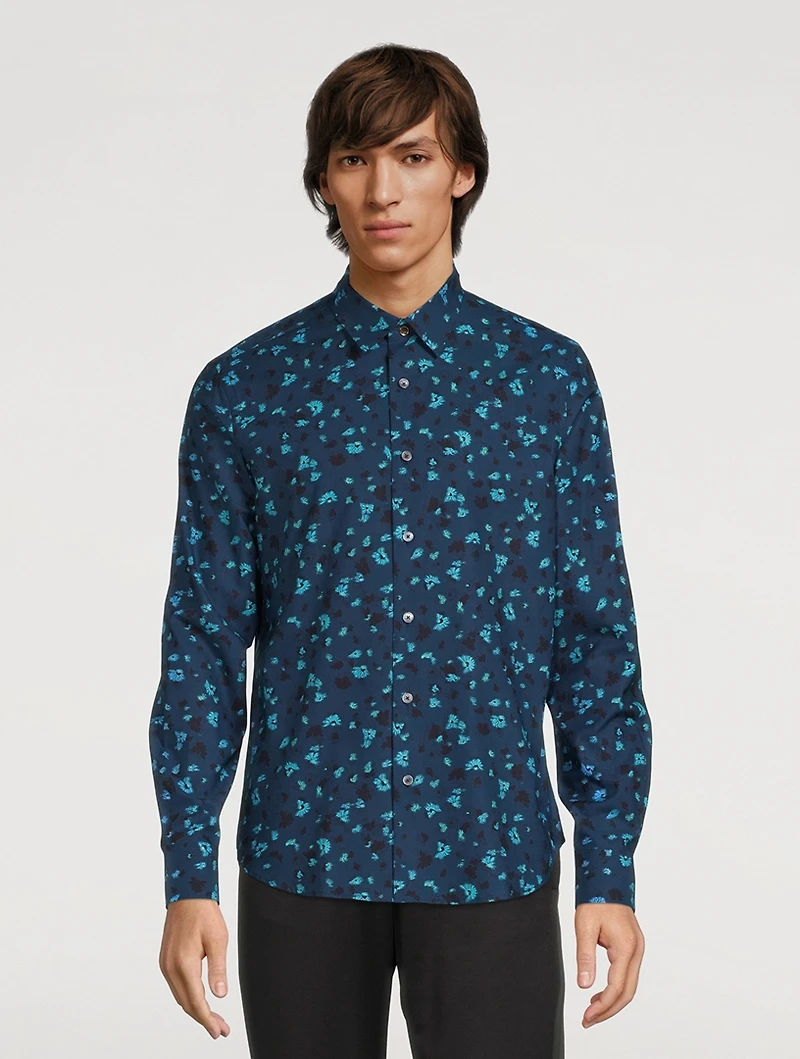 Slim-Fit Shirt Hazy Floral Print