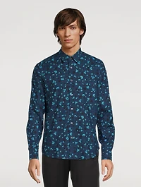 Slim-Fit Shirt Hazy Floral Print