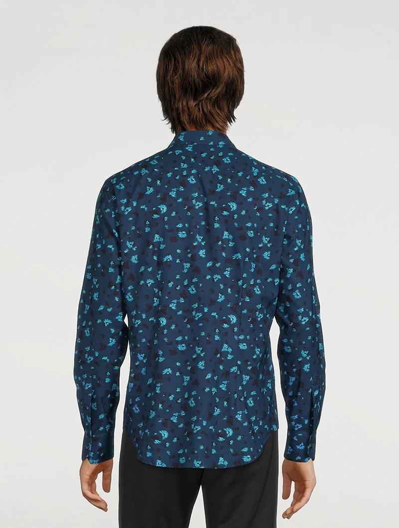 Slim-Fit Shirt Hazy Floral Print