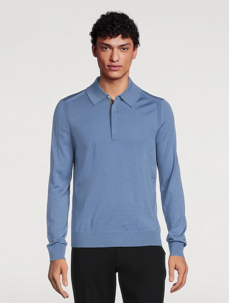 Merino Long-Sleeve Polo Shirt