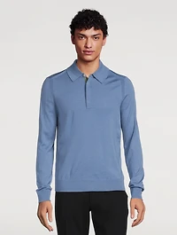 Merino Long-Sleeve Polo Shirt