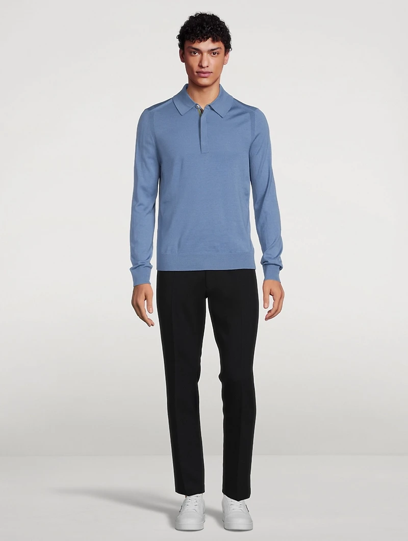 Merino Long-Sleeve Polo Shirt