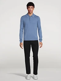 Merino Long-Sleeve Polo Shirt