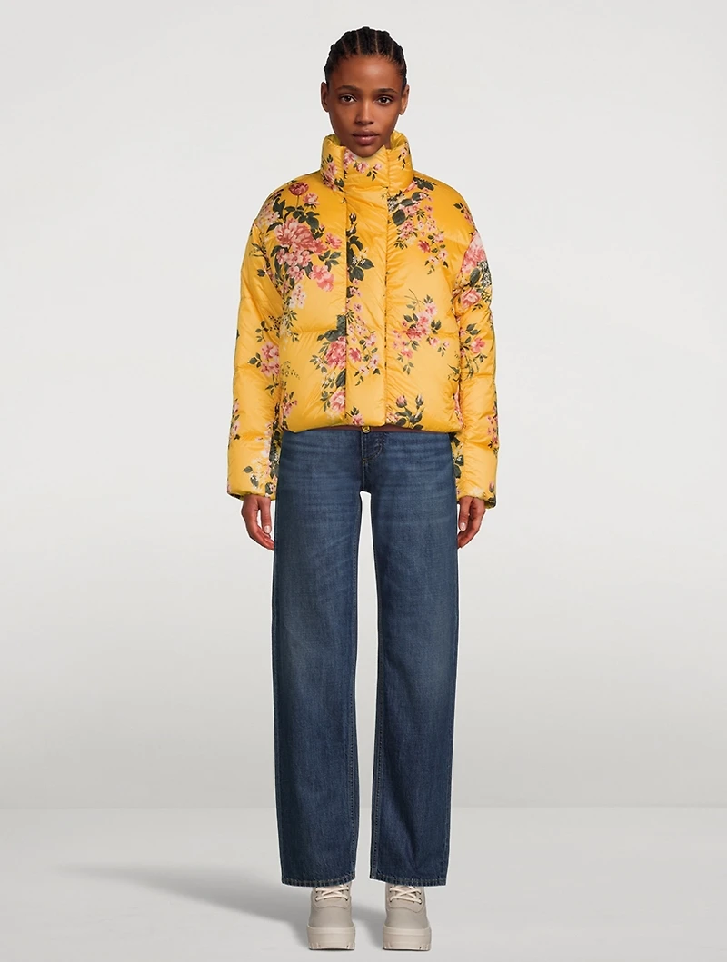 Canada Goose x Reformation Lorita Reversible Puffer Jacket Floral Print