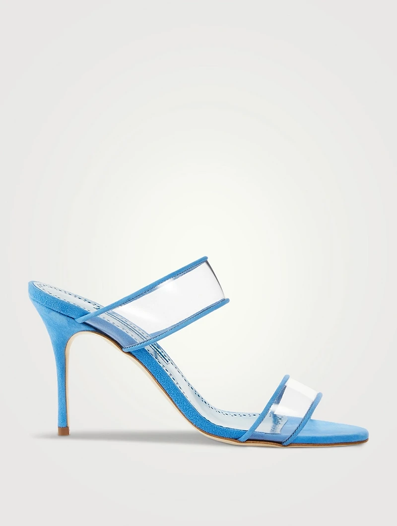 Invymu Suede And PVC Mules