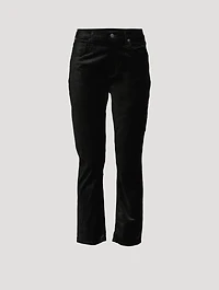 Jolene High-Rise Slim Velvet Trousers