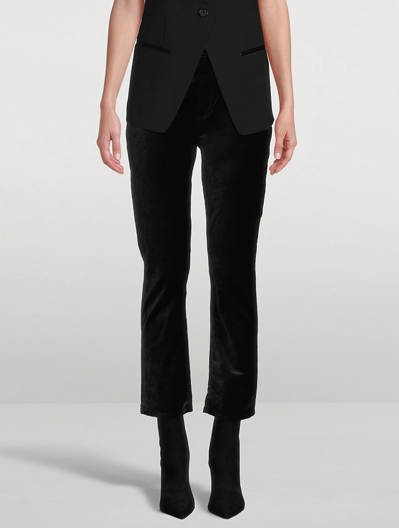 Jolene High-Rise Slim Velvet Trousers